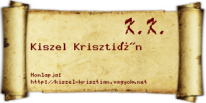 Kiszel Krisztián névjegykártya